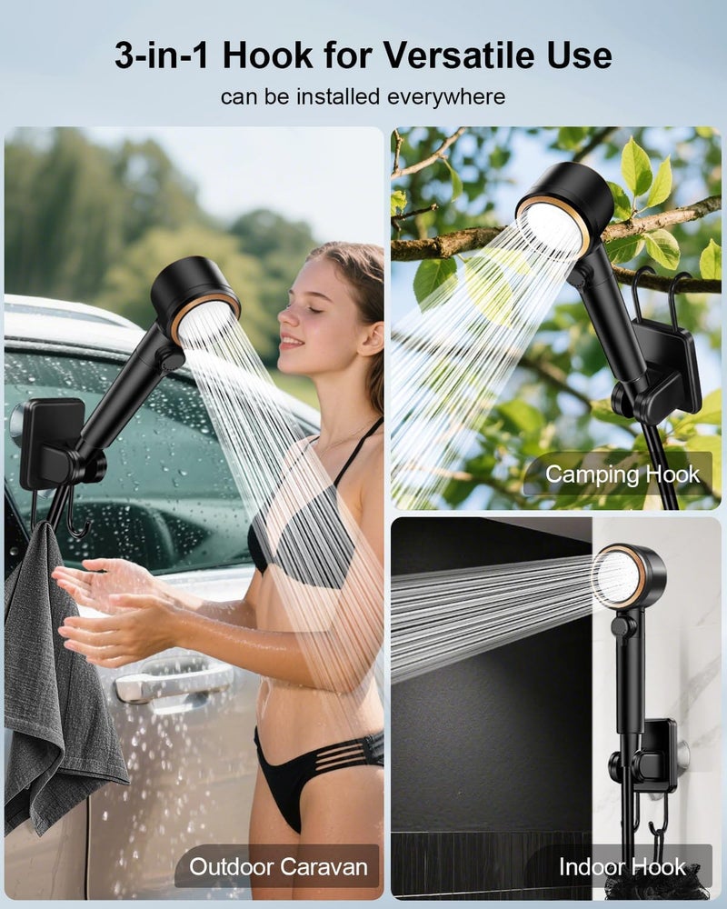 AUTOPkio Portable Shower, 8000mAh Rechargeable Camping Shower Pump with 5 Speed Modes, LED Display, IPX8 Waterproof, 10 L/min Electric Outdoor Shower Kit for Travel, Car, RV, Hiking, Beach, Pet - Image 5